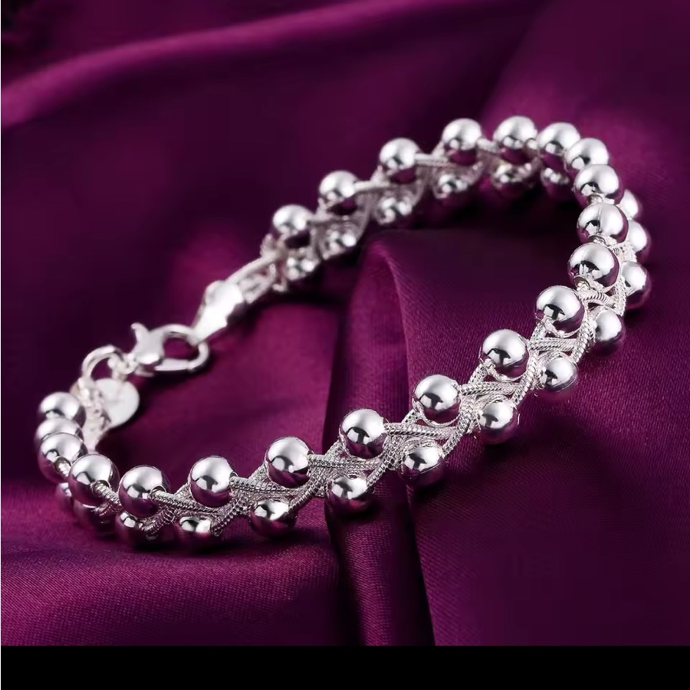 Sterling Silver Ball Bracelet - Picture 1 of 1